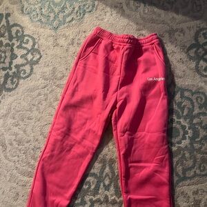 Pink Track Pants with Elastic Waistband and Relaxed Fit